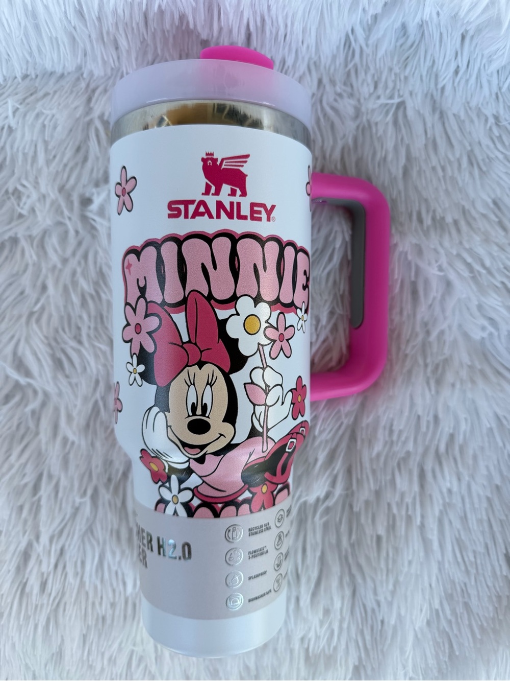Stanley Quencher H2.0 40 oz Minnie Mouse Pink Floral Tumbler - Picture 5 of 9